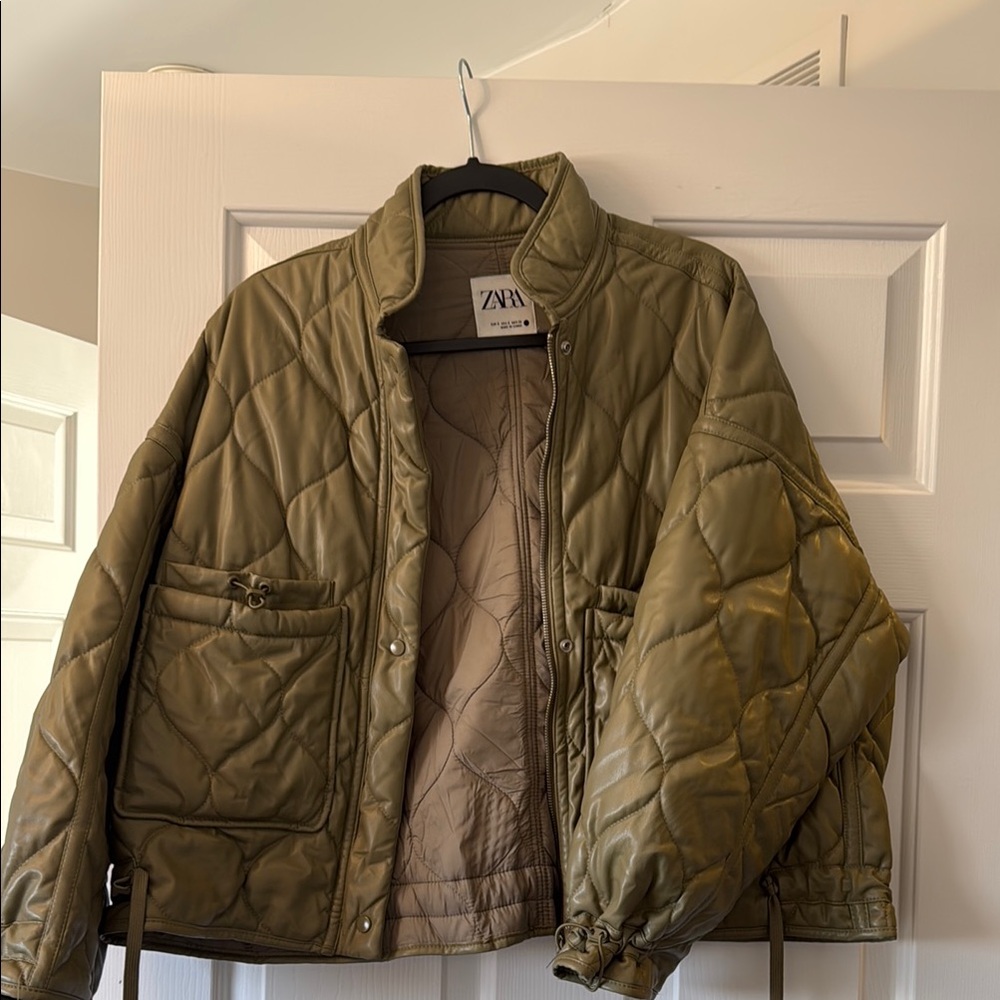 Zara Olive Quilted Jacket